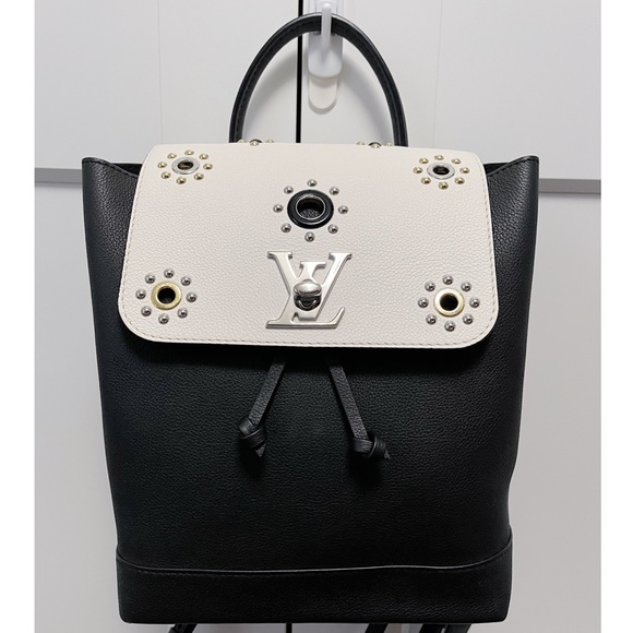 Louis Vuitton Black/White Calfskin Lockme Backpack - Picture 2 of 11